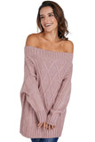 Wine Off The Shoulder Winter Sweater