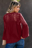 Burgundy The Du Jour Crochet Blouse