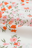 Split V Neck Floral Plus Size Blouse with Ruffles
