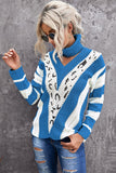 V Neck Striped Sweater