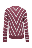 Khaki V Neck Stripe Long Sleeve Cardigan