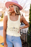 Crochet Knit Tank with Ruffle