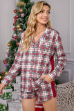 Plaid Long Sleeve Christmas Pajama Set