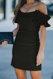 Ruffled Sleeves Off Shoulder Mini Dress