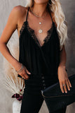 Deep V Neck Wrap Spaghetti Strap Tank Top
