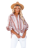 Pocketed Striped Button Shirt with Slits