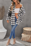 Casual Oversize Buttons Plaid Shacket