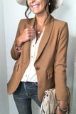 Lapel Collar Button Pocket Blazer