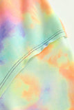 color Tie-dye Pocket Zip Up Hoodie