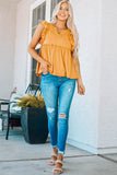 Flounce Cap Sleeve Babydoll Top