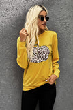 Halloween Animal Print Pumpkin Graphic Black Sweatshirt