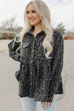 Leopard Corduroy Ruffled Shacket
