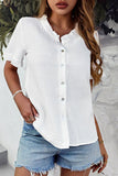 Frill Trim Crinkle Button Up Shirt