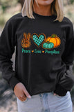 Halloween Peace Love Pumpkin Pattern Sweatshirt