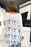 Geometric Tie Dye Ribbed Loose Fit Long Sleeve Top