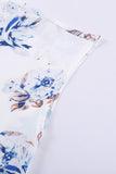 Floral Scalloped V Neck Short Sleeves Top
