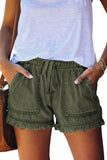 Casual Pocketed Frayed Denim Shorts