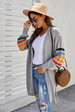Striped Balloon Sleeve Cardigan