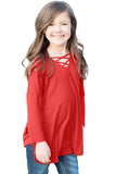 Turquoise Long Sleeve Crisscross Top for Girls