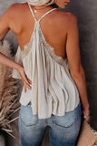 Deep V Neck Wrap Spaghetti Strap Tank Top