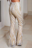 Apricot Swirl Sequin Kick Flare Pants