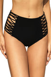 Hollow-out Sides High Waist Swim Bottoms