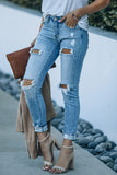 High Waist Distressed Skinny Jeans