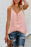 Adjustable Lace Straps Buttons Tank Top