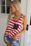 Red Pocket Patch Stars & Stripes Tank Top