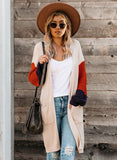 Cotton-blend Pocketed Colorblock Cardigan