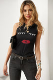 Crew Neck Eyelash Pattern Ribbed Knit Tank
