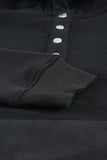 Snap Button Pullover Hoodie with Pocket