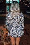 Babydoll Button Leopard Print Top