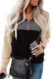 Colorblock Quarter Zip Pullover Hoodie