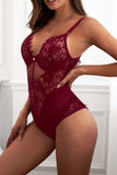 Sheer Mesh Lace Cupped Teddy Lingerie