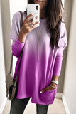 Color Block Pocketed Side Long Top