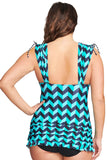 Plus Size Grecian Skater Ruched Tankini