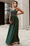 Sequin Lines Bodice High Waist Gown