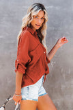 Loose Long Sleeve Buttoned Shirt with Pocket