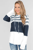 Color Block Drawstring Hoodie