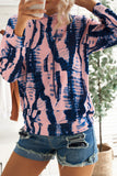Multicolor Tie-dye Print Pullover Hoodie