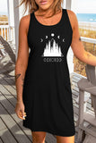 Moon Phases Forest Aesthetic Print Tank Dress
