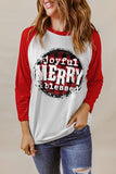 Joyful Merry & Blessed Christmas Plaid Pullover Top