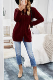 Wine Red Zip-up Open Front Knitted Sweater