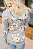 Floral Hoodie with Kangaroo Pocket
