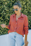 Turn-down Collar Textured Shirt