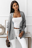 Buttons Front Textured Knit Cardigan