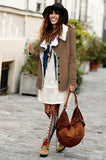 Lapel Collar Button Fleece Jacket