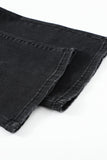 High Rise Washed Distressed Flare Jeans