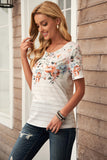 Spring Vibe Floral & Stripe Tee
